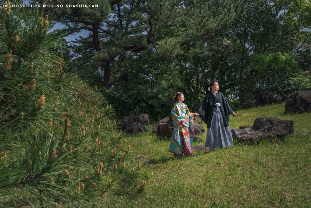 宮崎県の日向景修園にて結婚式の和装前撮り