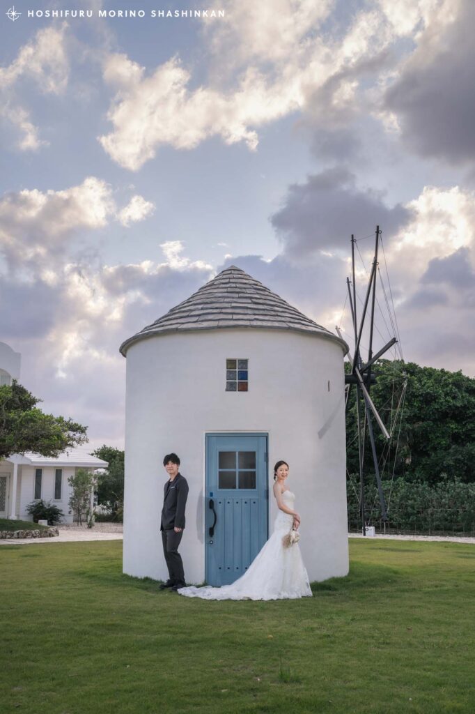 プリシアリゾートヨロンの風車小屋にてウェディングフォト撮影