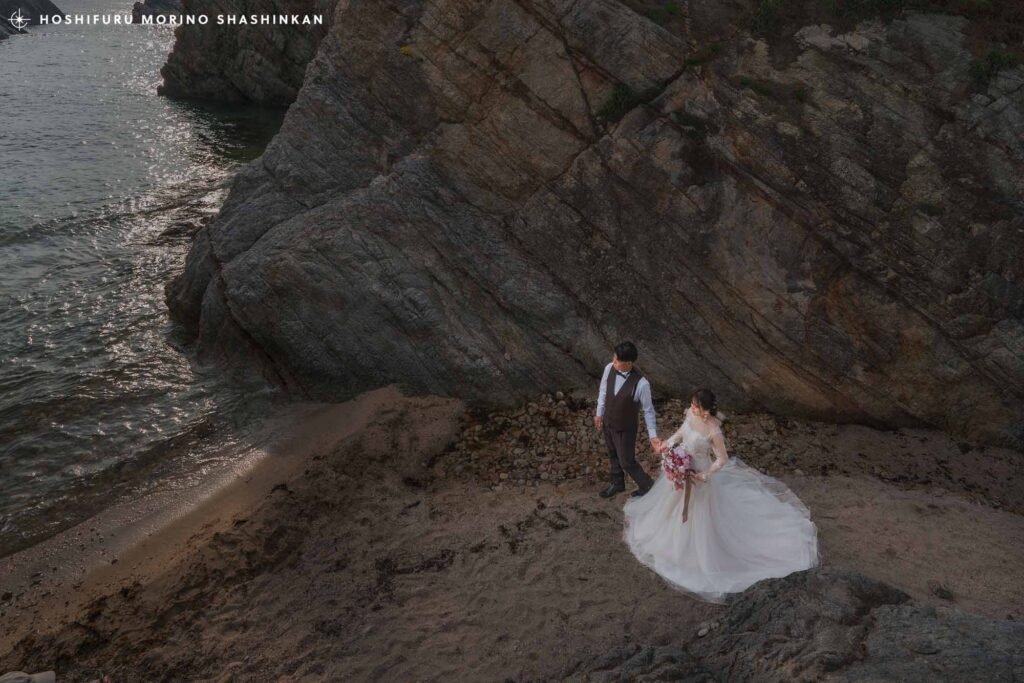 城原海岸での結婚式前撮り